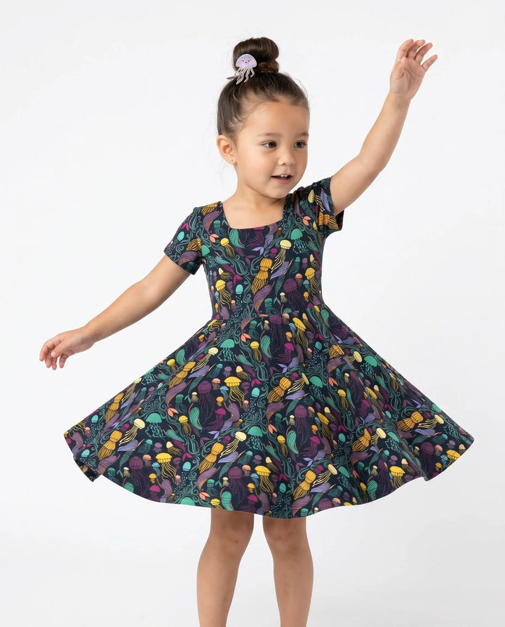 Mystic Jellyfish Drift Bamboo Twirl Dress