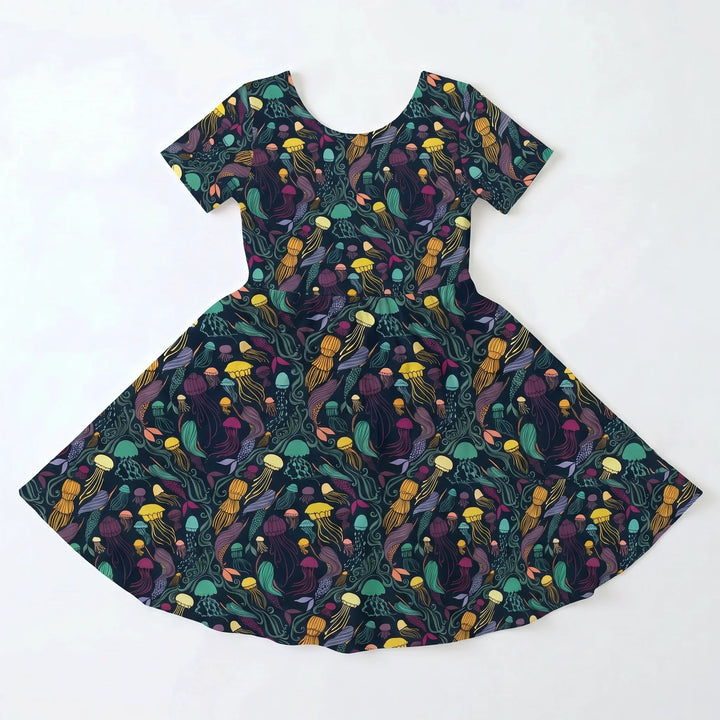 Mystic Jellyfish Drift Bamboo Twirl Dress