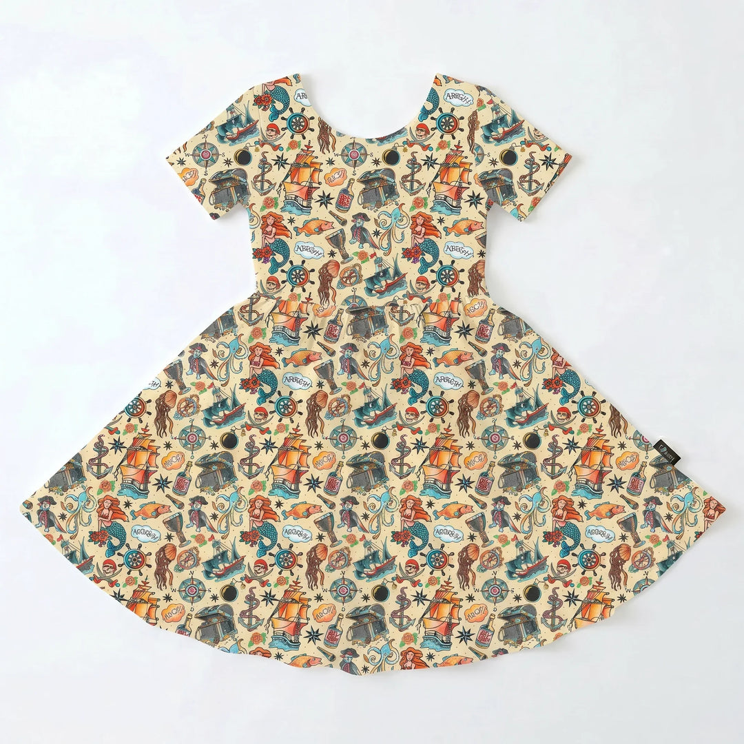 Pirate Mermaid Voyage Bamboo Twirl Dress