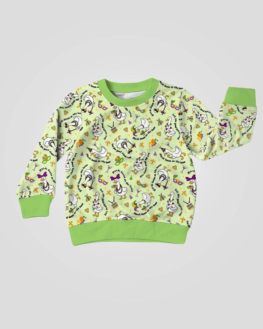 Mardi Gras Silly Goose Bamboo Crewneck Sweatshirt
