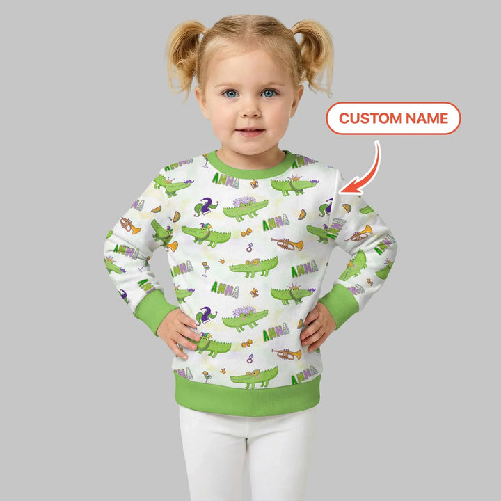 Alligator Mardi Gras Festival Bamboo Crewneck Sweatshirt