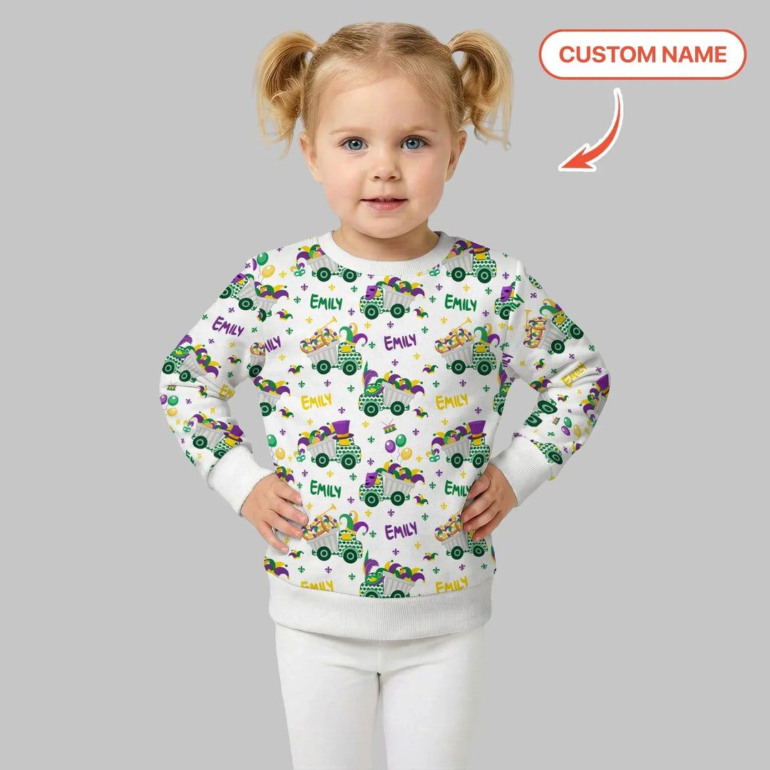 Mardi Gras Trucks Bamboo Crewneck Sweatshirt