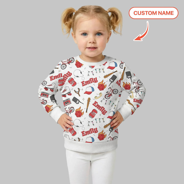 Custom Name Kids Adventure Bamboo Crewneck Sweatshirt