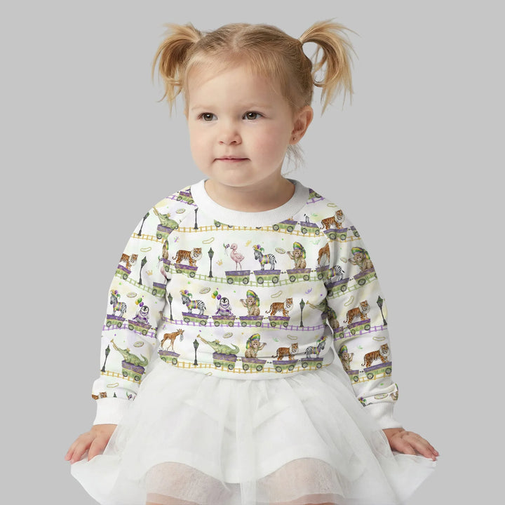 Mardi Gras Jungle Krewe Bamboo Crewneck Sweatshirt