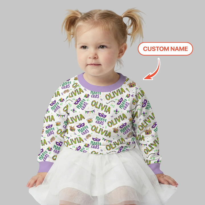 Custom Name Make your own Mardi Gras Bamboo Crewneck Sweatshirt