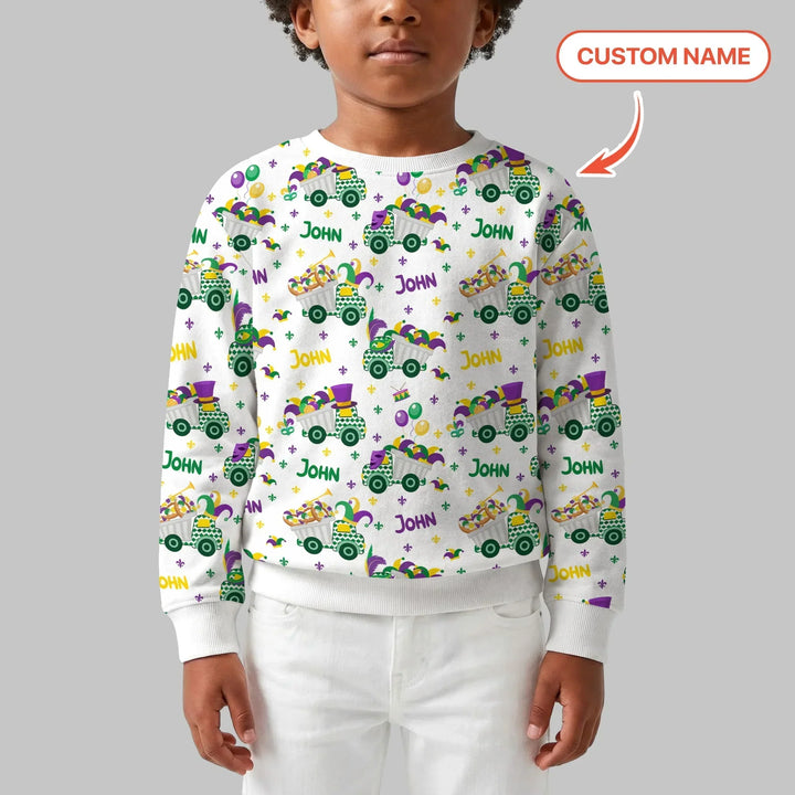 Mardi Gras Trucks Bamboo Crewneck Sweatshirt