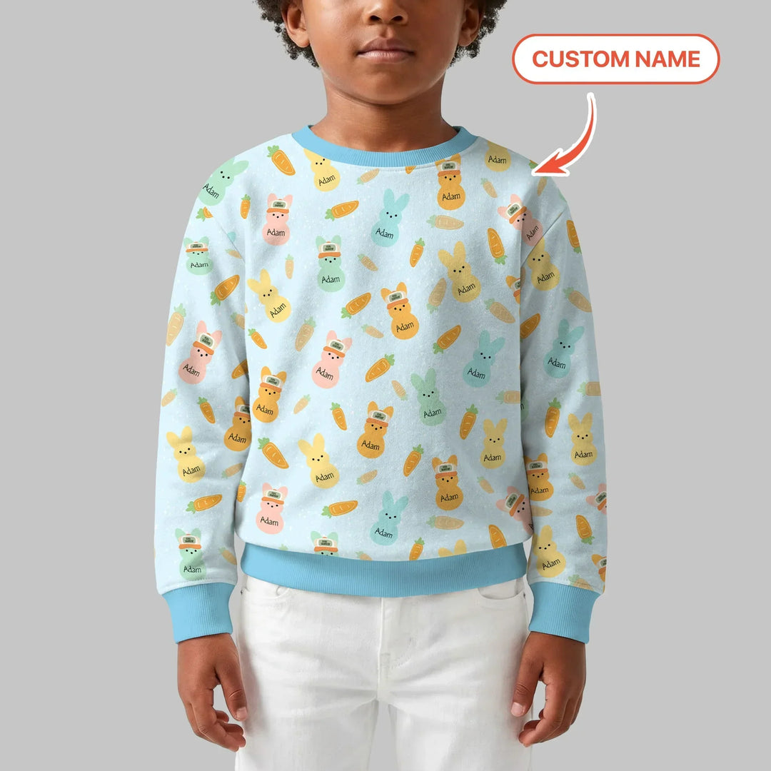 Custom Name Easter Bunny Bamboo Crewneck Sweatshirt