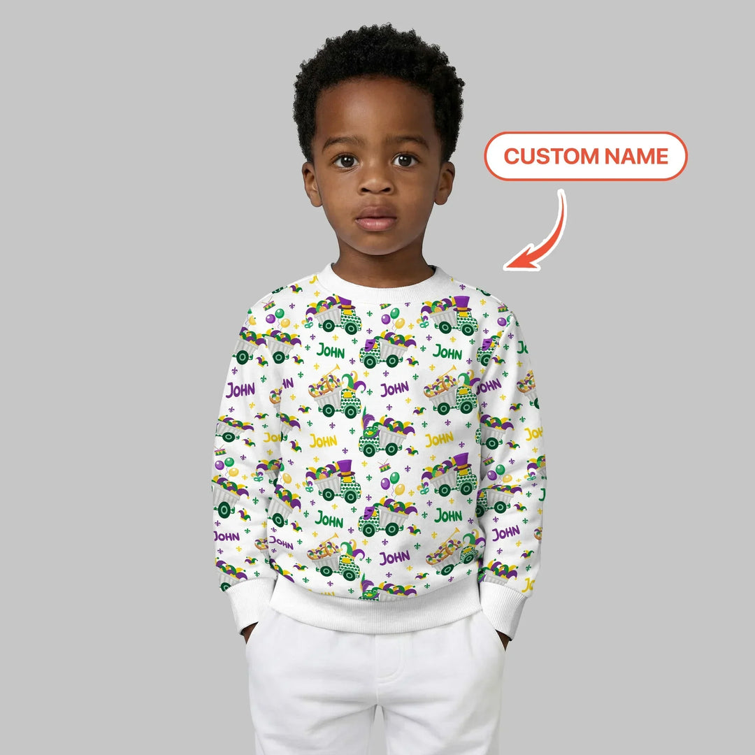 Mardi Gras Trucks Bamboo Crewneck Sweatshirt