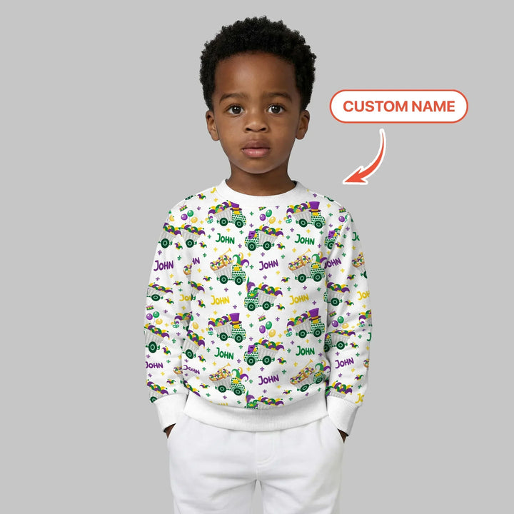 Mardi Gras Trucks Bamboo Crewneck Sweatshirt
