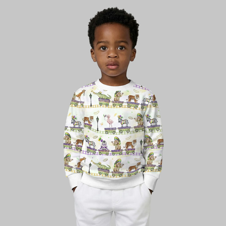 Mardi Gras Jungle Krewe Bamboo Crewneck Sweatshirt