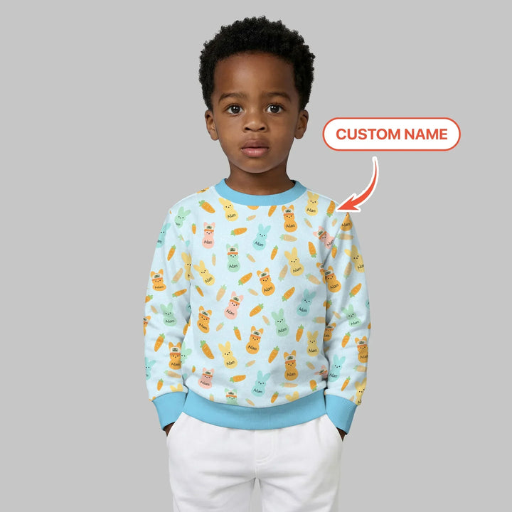 Custom Name Easter Bunny Bamboo Crewneck Sweatshirt