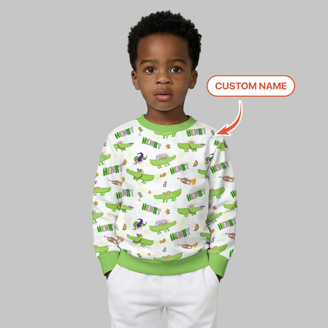 Alligator Mardi Gras Festival Bamboo Crewneck Sweatshirt