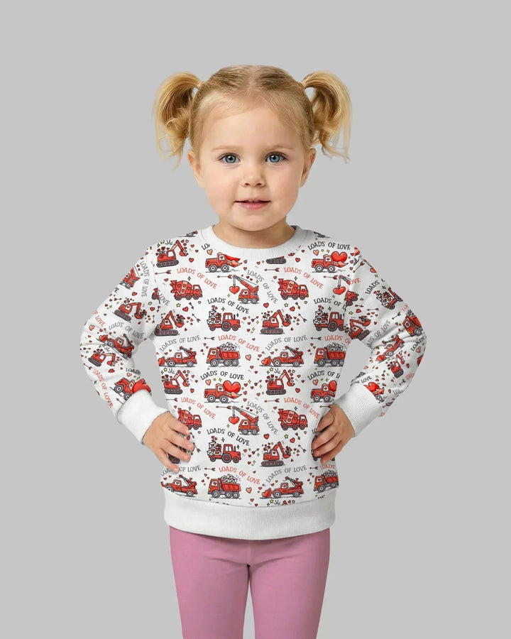 Construction Trucks Loads of Love Bamboo Crewneck Sweatshirt