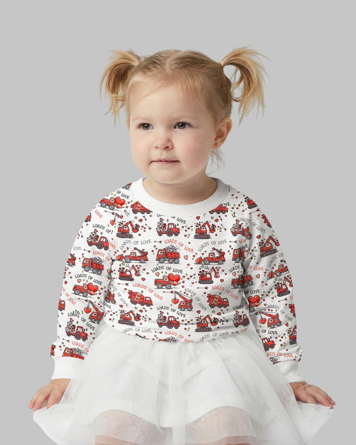 Construction Trucks Loads of Love Bamboo Crewneck Sweatshirt