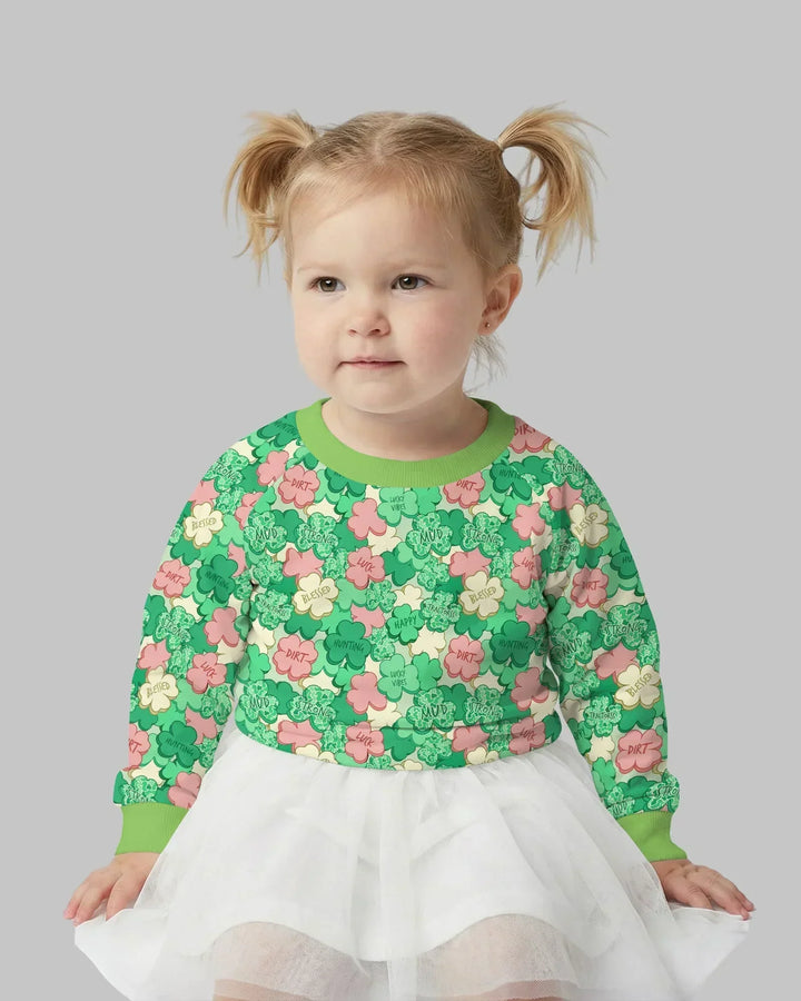 Lucky Vibes Shamrock Bamboo Crewneck Sweatshirt