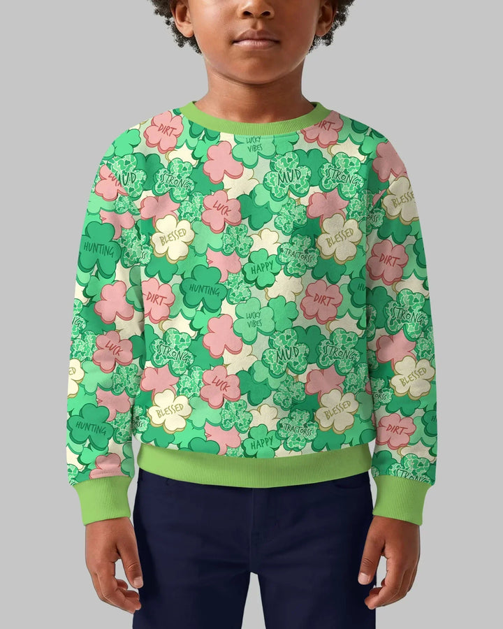 Lucky Vibes Shamrock Bamboo Crewneck Sweatshirt