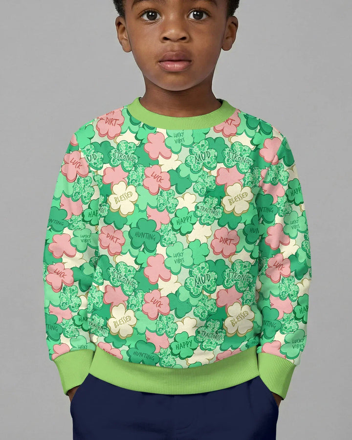 Lucky Vibes Shamrock Bamboo Crewneck Sweatshirt