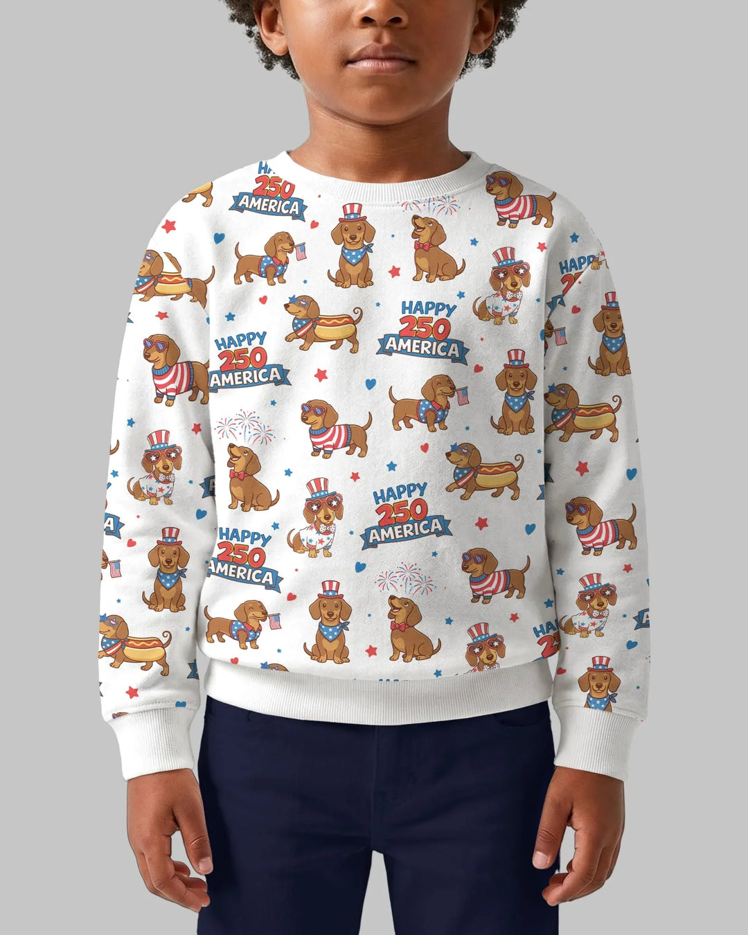 Red, White & Wiener Bamboo Crewneck Sweatshirt