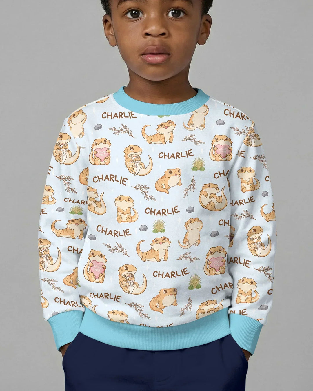 Custom Name Clueless Beardie Bamboo Crewneck Sweatshirt