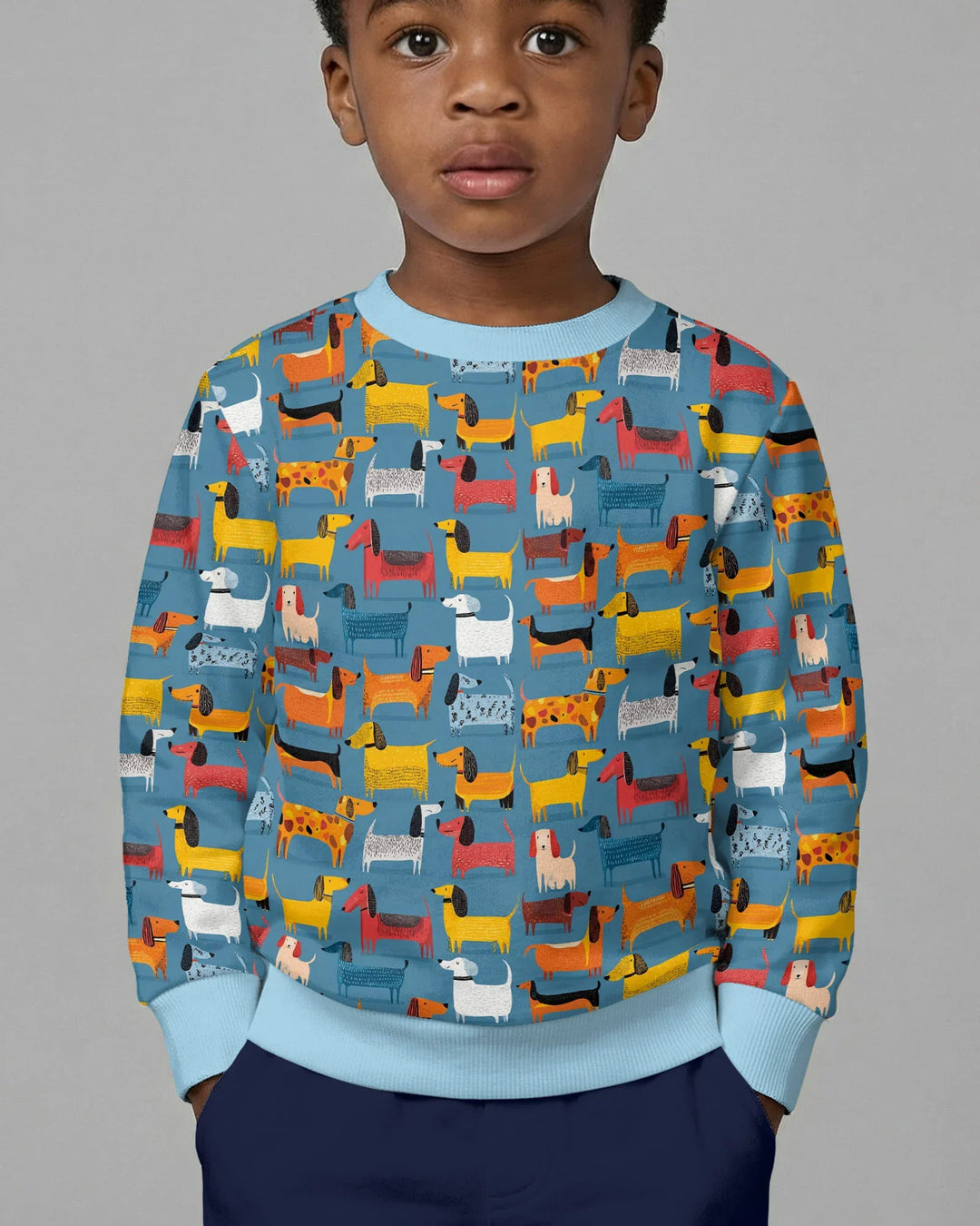 Whimsical Dachshund Bamboo Crewneck Sweatshirt