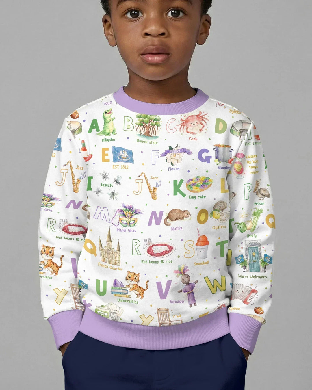 Alphabet of Lousiana Bamboo Crewneck Sweatshirt