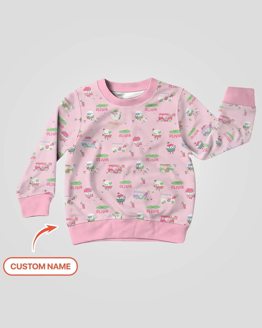 Cute Golf ball Bamboo Crewneck Sweatshirt