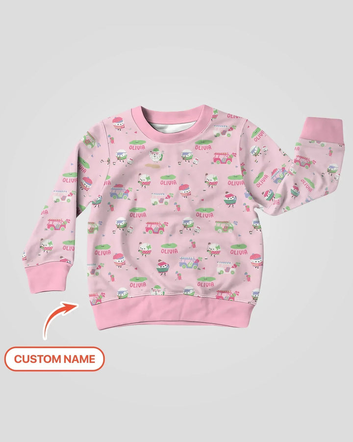 Cute Golf ball Bamboo Crewneck Sweatshirt