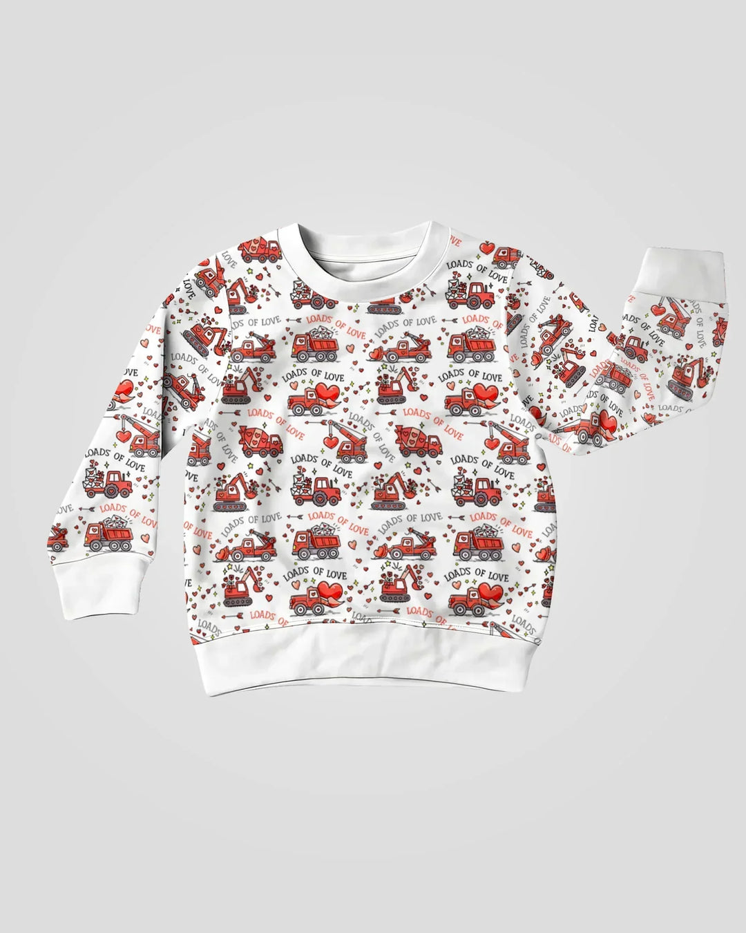 Construction Trucks Loads of Love Bamboo Crewneck Sweatshirt