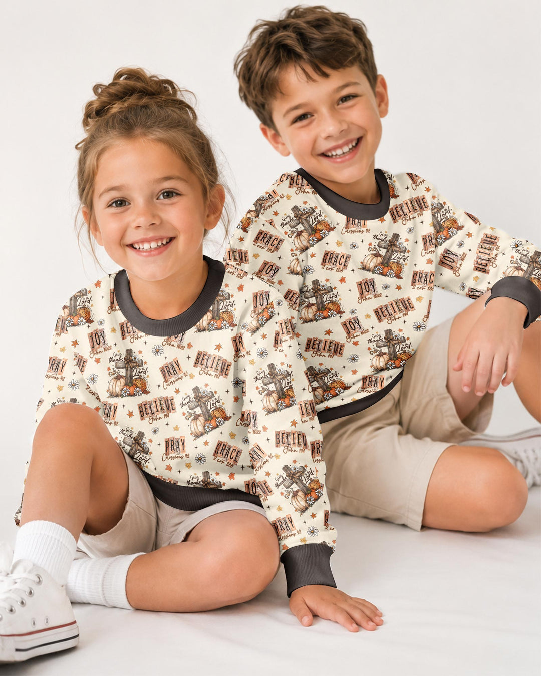 Floral Fall Give Thanks To The Lord Bamboo Crewneck Sweatshirt