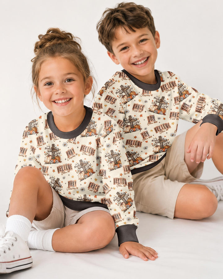 Floral Fall Give Thanks To The Lord Bamboo Crewneck Sweatshirt