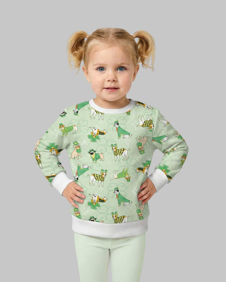 St. Patrick's Day Puppies Bamboo Crewneck Sweatshirt