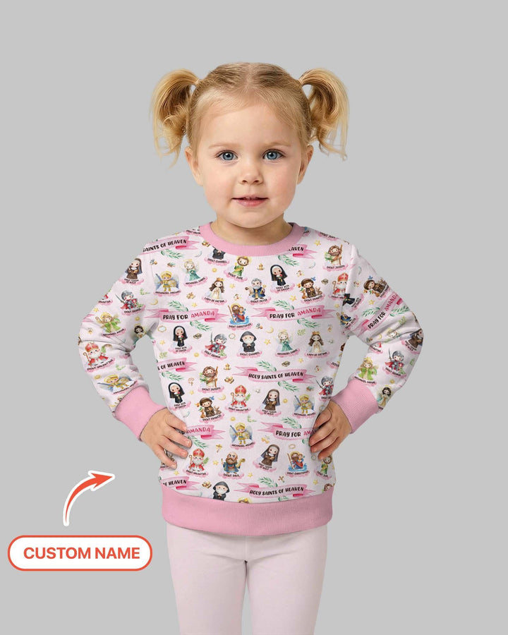 Holy Saints of Heaven Custom Name Bamboo Crewneck Sweatshirt