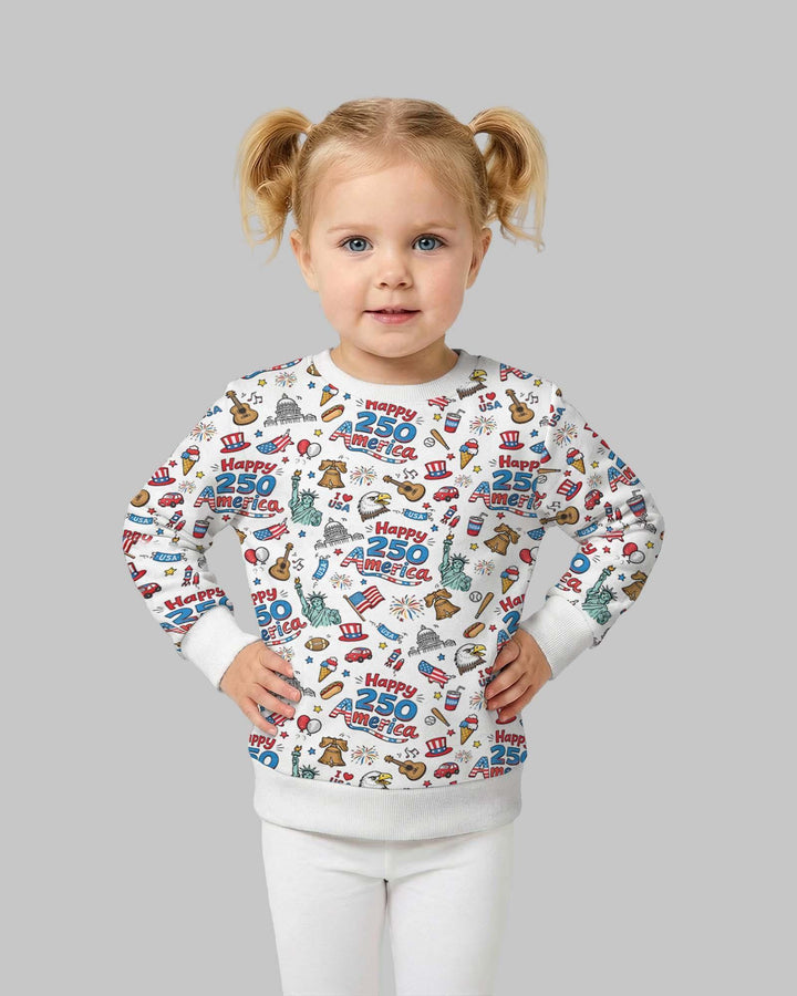 Happy 250 America I love USA Bamboo Crewneck Sweatshirt