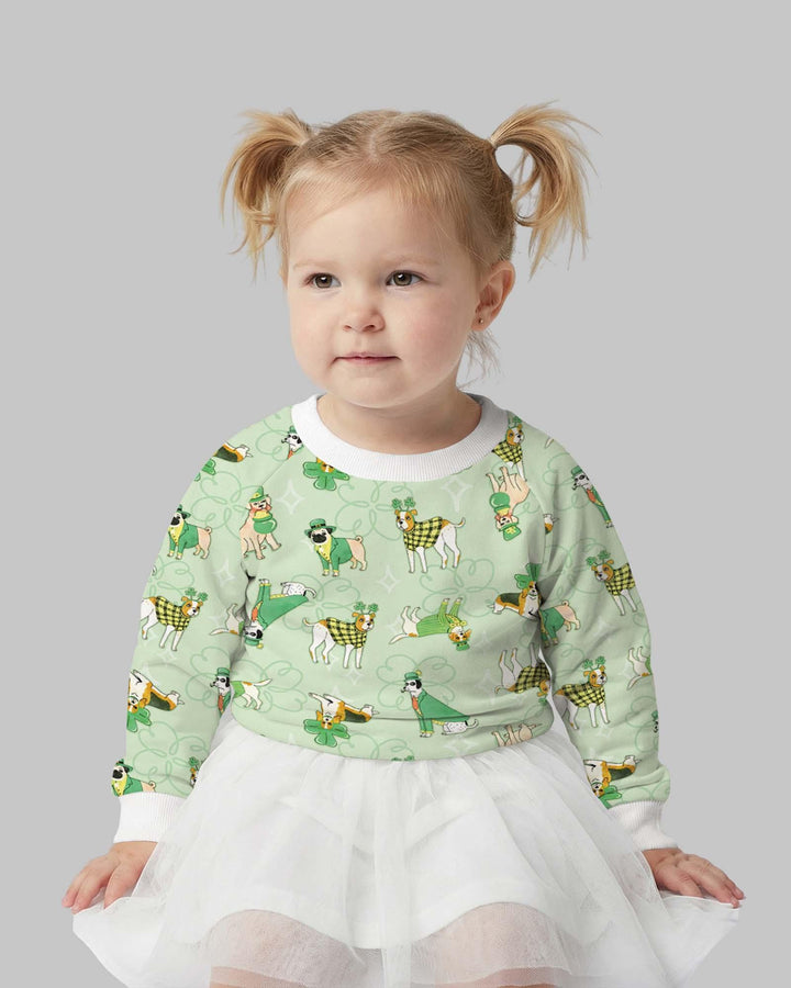 St. Patrick's Day Puppies Bamboo Crewneck Sweatshirt