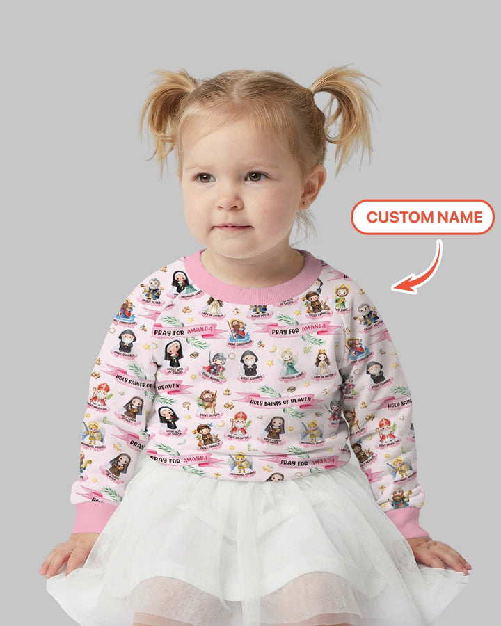 Holy Saints of Heaven Custom Name Bamboo Crewneck Sweatshirt