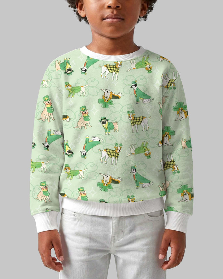 St. Patrick's Day Puppies Bamboo Crewneck Sweatshirt
