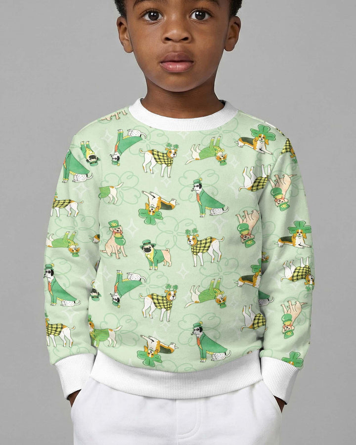 St. Patrick's Day Puppies Bamboo Crewneck Sweatshirt
