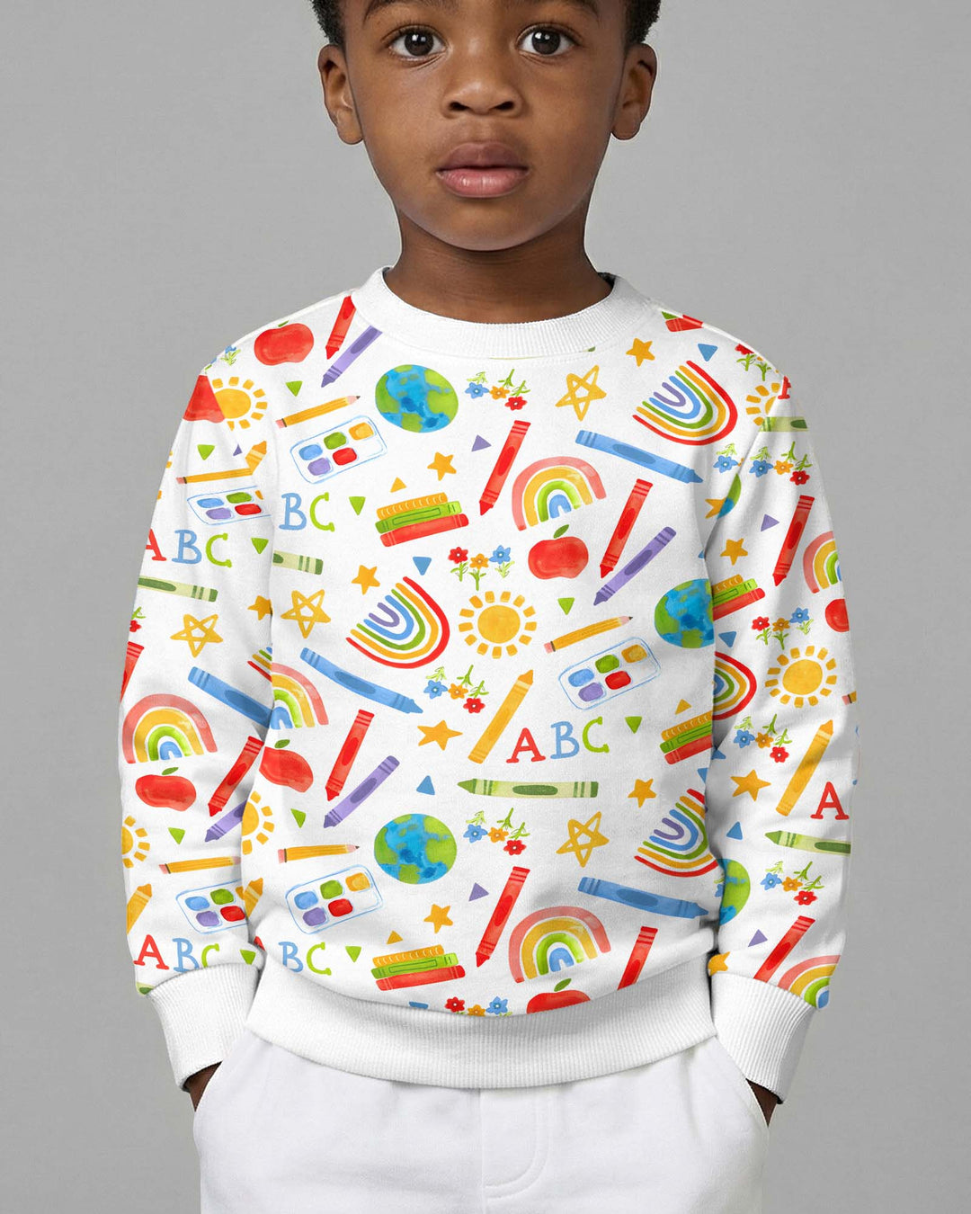 School Scribbles Bamboo Crewneck Sweatshirt