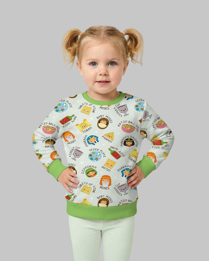 Cute Passover Characters Bamboo Crewneck Sweatshirt