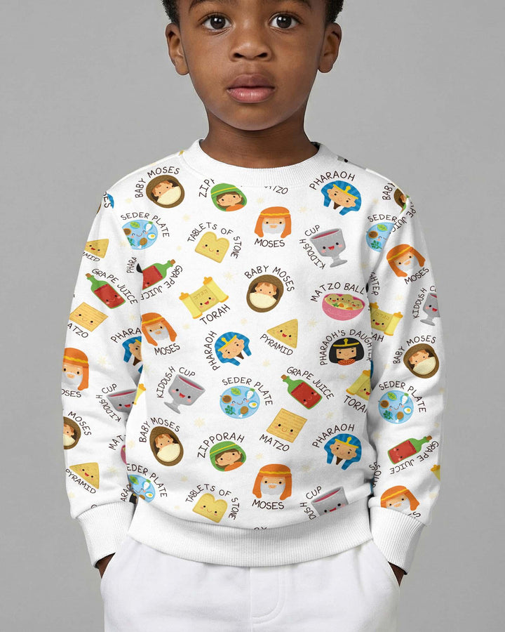 Cute Passover Characters Bamboo Crewneck Sweatshirt