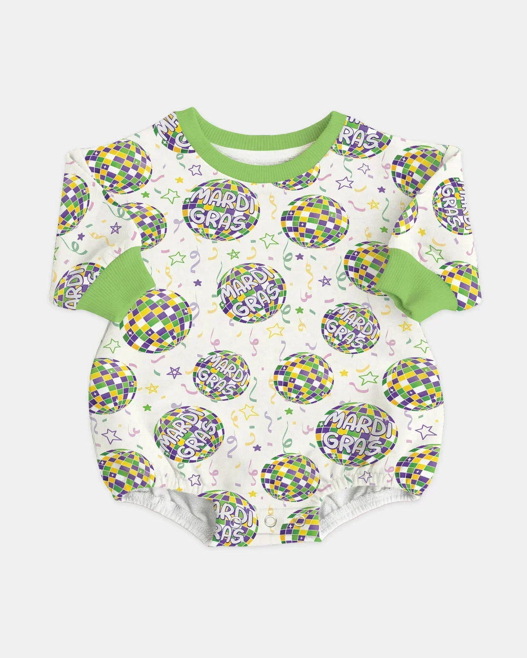 Mardi Gras Disco Ball Bamboo Bubble Romper