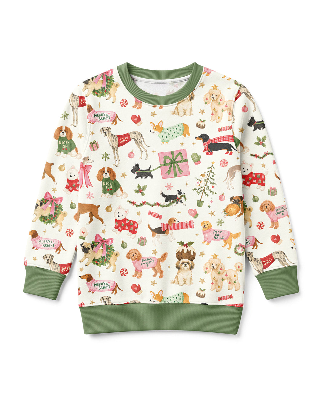 Festive Dog Merry Woofmas Bamboo Crewneck Sweatshirt