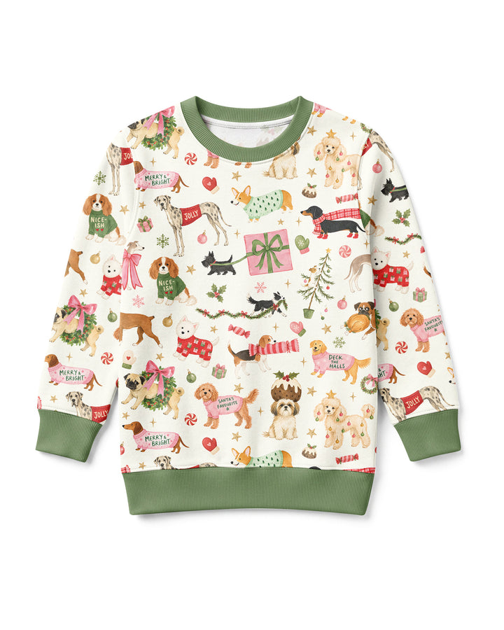 Festive Dog Merry Woofmas Bamboo Crewneck Sweatshirt
