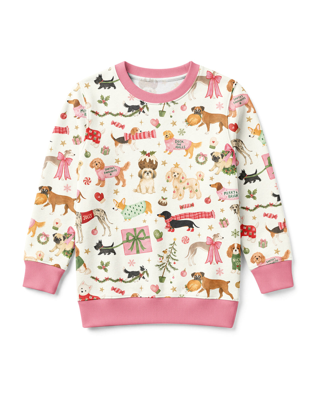Festive Dog Merry Woofmas Bamboo Crewneck Sweatshirt