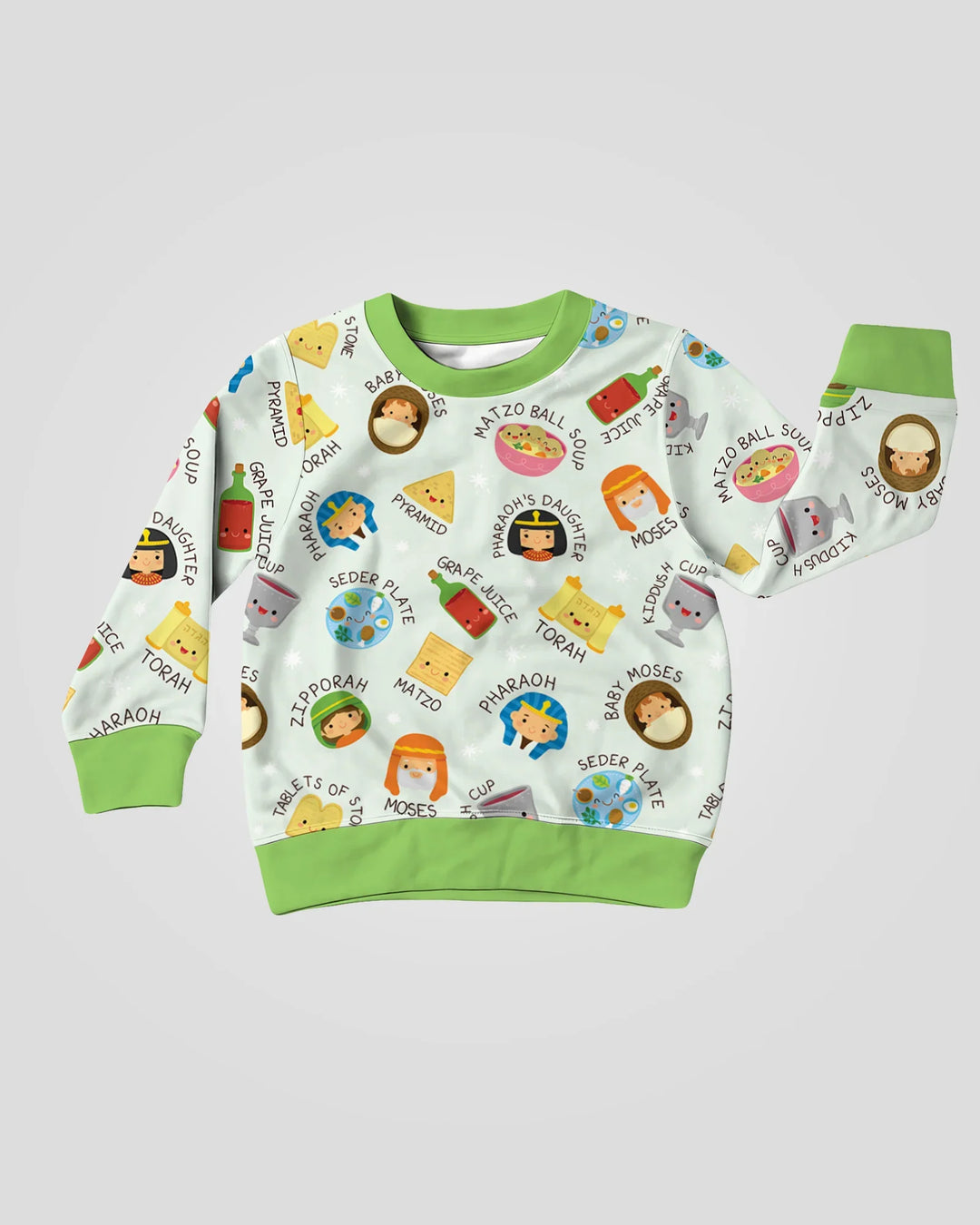 Cute Passover Characters Bamboo Crewneck Sweatshirt
