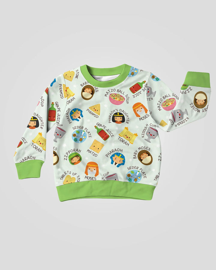 Cute Passover Characters Bamboo Crewneck Sweatshirt