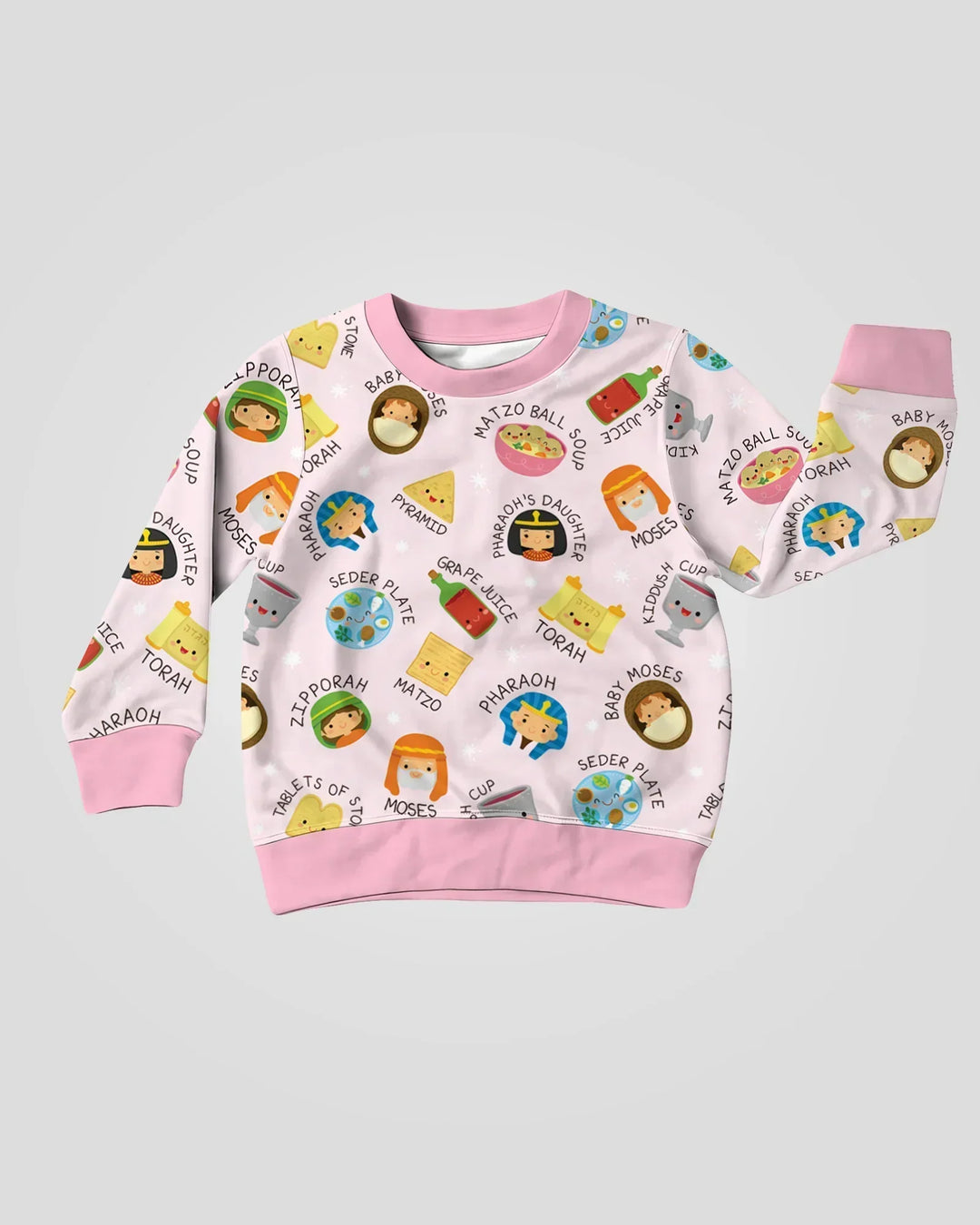 Cute Passover Characters Bamboo Crewneck Sweatshirt