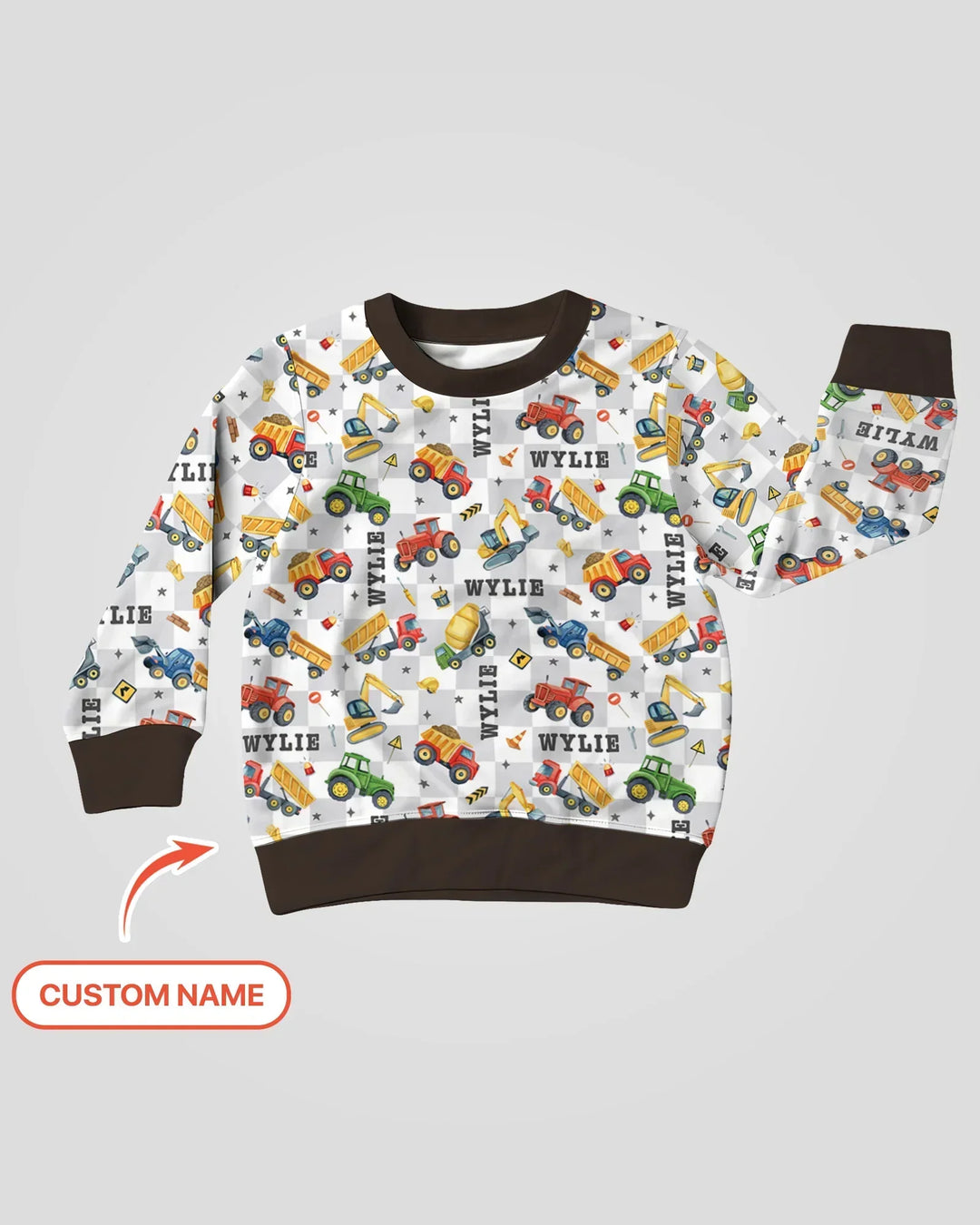 Under Construction Custom Name Bamboo Crewneck Sweatshirt