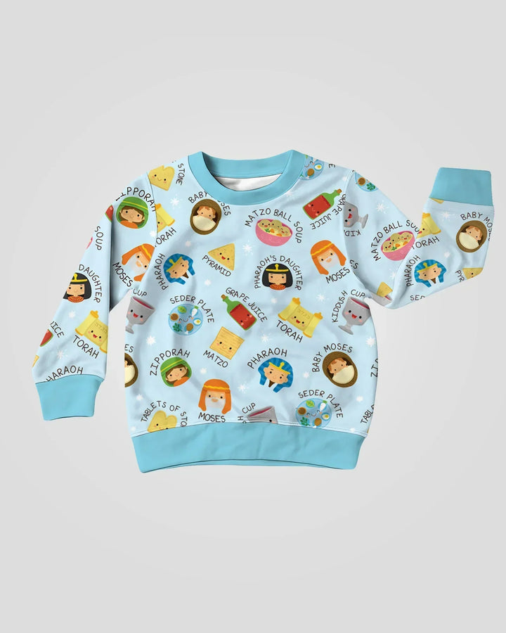 Cute Passover Characters Bamboo Crewneck Sweatshirt
