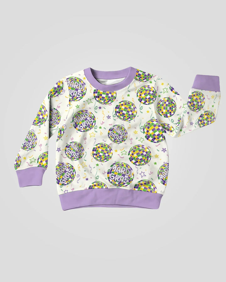 Mardi Gras Disco Ball Bamboo Crewneck Sweatshirt